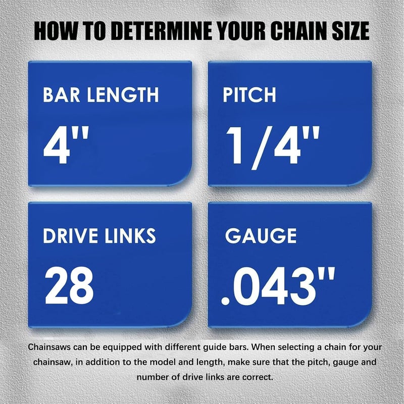 GSSHBR 5 Pieces 4 Inch Mini Chainsaw Chain for Stihl GTA 26, 4 Inch Replacement Chains for Cordless Electric Portable Mini Chainsaw for Wood Branch Cutting (28 Drive Links) - Image 2